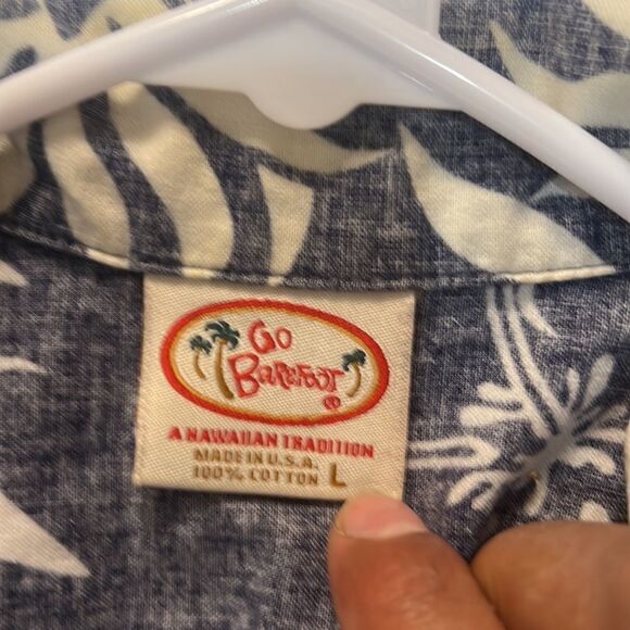 Go barefoot mens Hawaiian Hawaii tradition shirt Made in the USA mens -Large - Picture 4 of 5